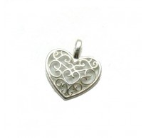 PE001260 Small sterling silver pendant charm 925 Heart 